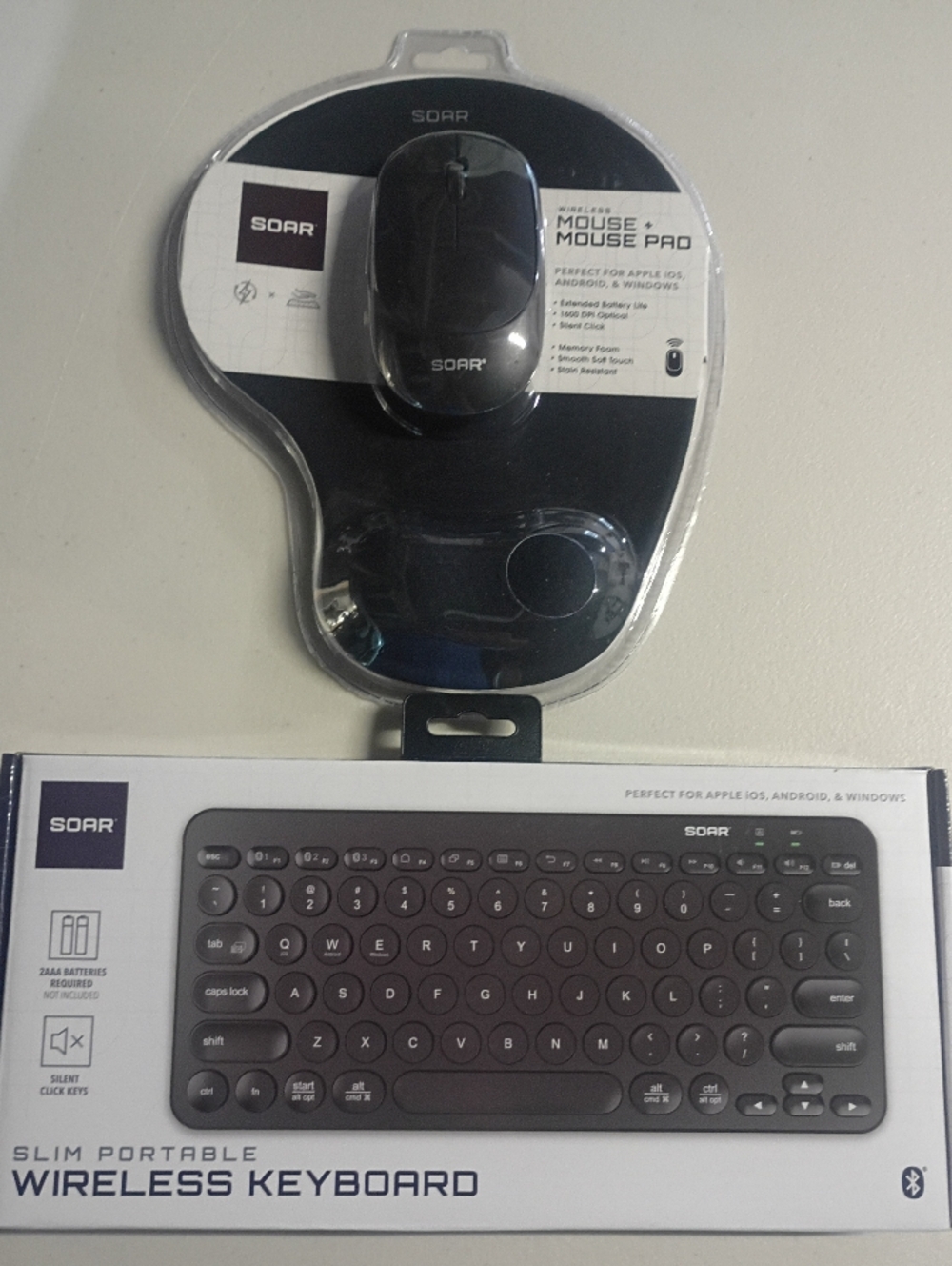 Black Wireless Mouse and Slim Portable Keyboard Combo
